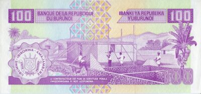 BURUNDI 100 FRANCS 2007 PICK 37f S/C - Imagen 2