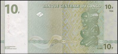 REPUBLICA DEMOCRATICA DEL CONGO 10 FRANCS 1997 PICK 87B S/C - Imagen 2