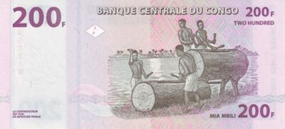 REPUBLICA DEMOCRATICA DEL CONGO 200 FRANCS 2007 PICK 99a S/C - Imagen 2